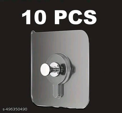 10 PCS Self-Adhesive Wall Hooks Suitable for bathroom, kitchen, bedroom, and office